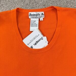 Joseph A Orange Knit Beaded Hem 3/4 Sleeve Scoop Neck Size L Whimsical Boho Chic